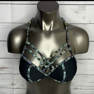 Black crisscross bikini top